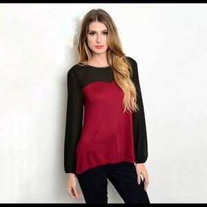HAVE~WINE/BLACK~CRYSTAL~TOP/BLOUSE~SMALL, MEDIUM